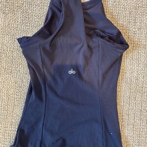 ALO Yoga Ribbed Navy Tank Top